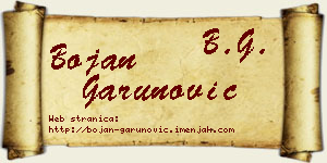 Bojan Garunović vizit kartica